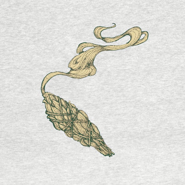 Go Smudge Yourself || Burning Sage Illustration || Repeat Pattern by chrystakay